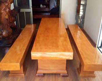 Bộ bàn ghế K3 nguyên khối hộp gỗ cẩm vàng K32