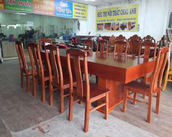 Bộ bàn ăn 10 ghế cho không gian rộng BA012