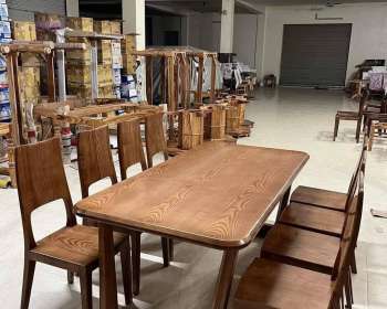 Bàn ăn 8 ghế gỗ sồi Nga BG161