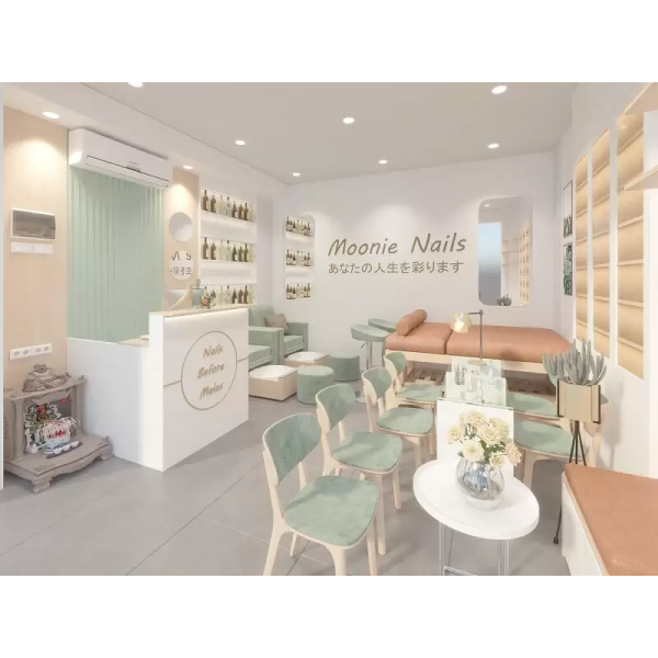 Thiết kế - Thi công tiệm nails Moon mang phong cách đơn giản tại Cần Thơ