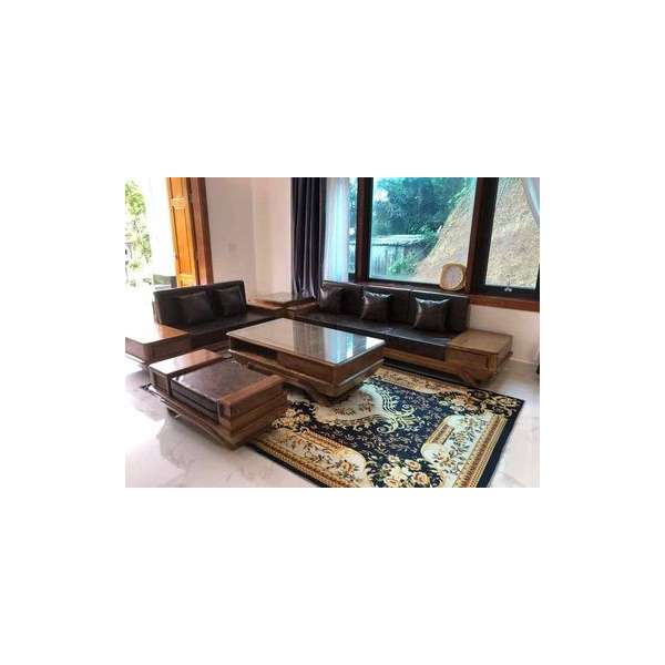 Sofa 2 văng chân phi thuyền gỗ sồi Nga