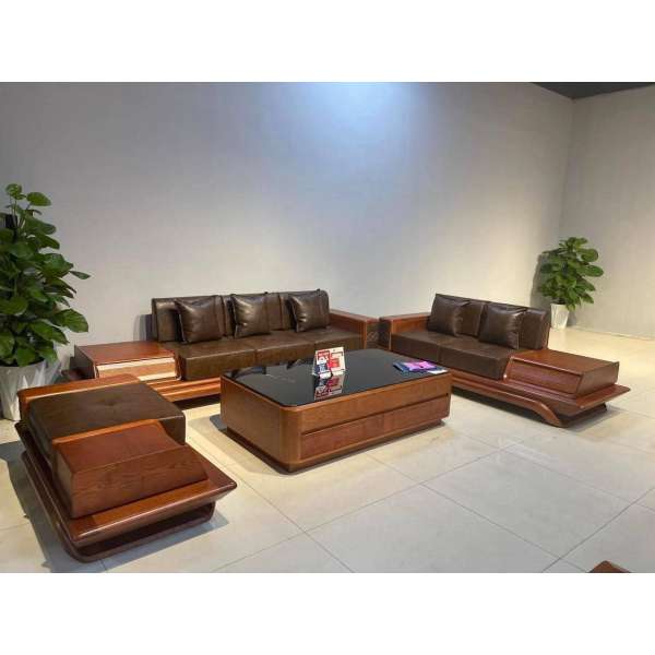 SOFA 2 VĂNG CHÂN THUYỀN CHOÃI GỖ SỒI NGA SF162