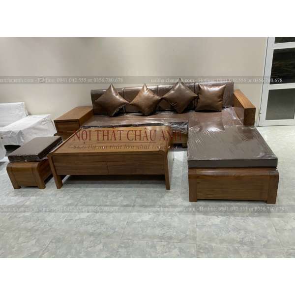 Sofa gỗ chữ L gỗ sồi Nga BG299