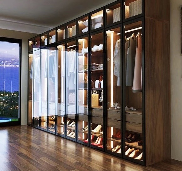 Thiết kế tủ áo cánh kính